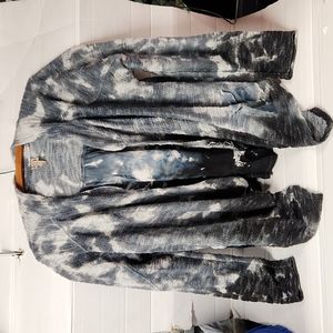 EUC XCVI Women's sz S Boho Sweater made of a variety of materials w/2 pockets